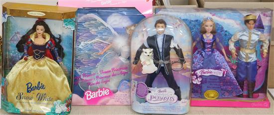 Angel Princess Barbie, Sleeping Beauty Barbie, Snow White Barbie, Aidan Magic of Pegasus